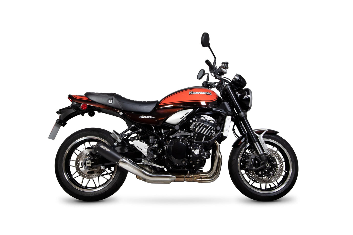 Kawasaki Z900 RS Red Power Slip-on - Black Ceramic Coated Sleeve - Scorpion Exhaust