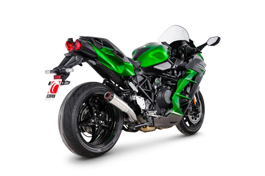 Kawasaki Ninja H2 SX Red Power Slip-on - Stainless Steel Sleeve - Scorpion Exhaust
