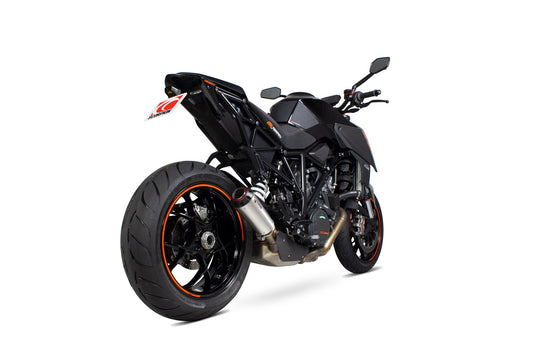 KTM1290 Superduke R 14-19, 1290 Superduke GT 16-Current Red Power Slip-on - Brushed Stainless Steel Sleeve - Scorpion Exhaust