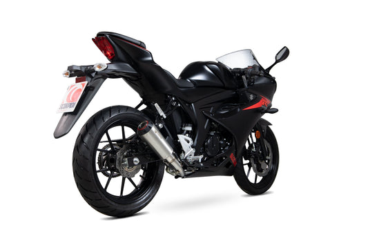 Suzuki GSX-R 125 / GSX-R 150 Red Power Full System - Brushed Stainless Steel Sleeve - Scorpion Exhaust