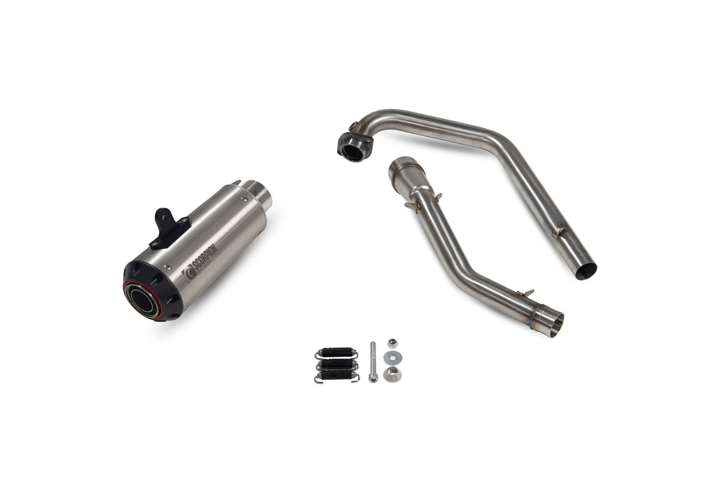 Suzuki GSX-R 125 / GSX-R 150 Red Power Full System - Brushed Stainless Steel Sleeve - Scorpion Exhaust