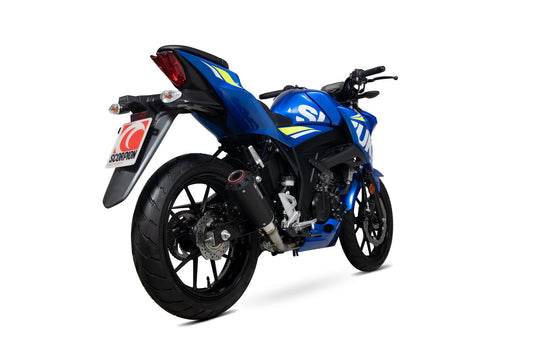Suzuki GSX-S 125 / GSX-S 150 Red Power Full System - Black Ceramic Coated Sleeve - Scorpion Exhaust