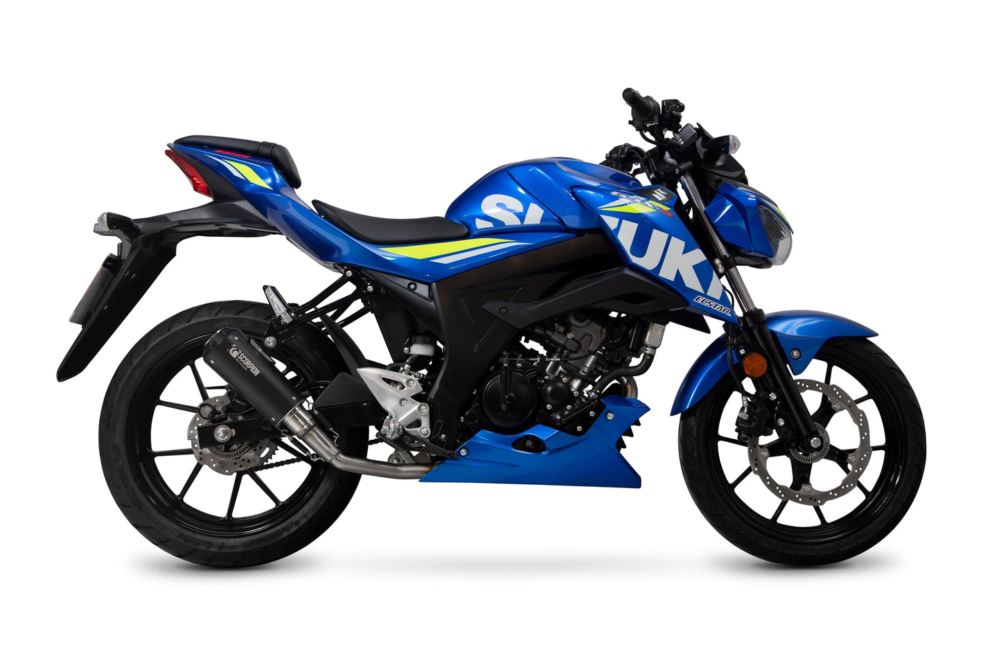 Suzuki GSX-S 125 / GSX-S 150 Red Power Full System - Black Ceramic Coated Sleeve - Scorpion Exhaust