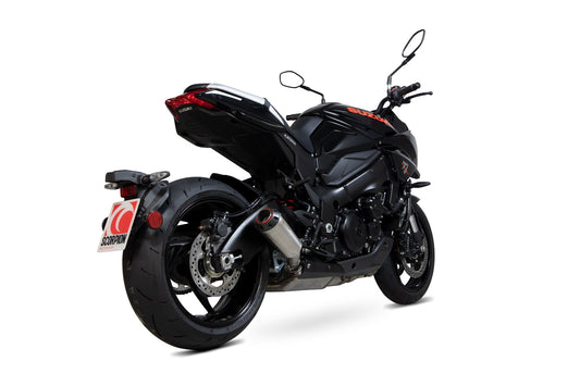 Suzuki GSX-S 1000 Katana Red Power Slip-on - Brushed Stainless Steel Sleeve - Scorpion Exhaust