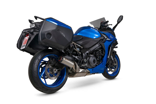 Suzuki GSX-S 1000 GT 22- / GSX-S 1000 GX 24-Red Power Slip-on - Brushed Stainless Steel Sleeve - Scorpion Exhaust