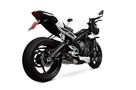 Triumph Street Triple 765 R / Street Triple 765 S / Street Triple 765 RS Red Power Slip-on - Black Ceramic Coated Sleeve - Scorpion Exhaust