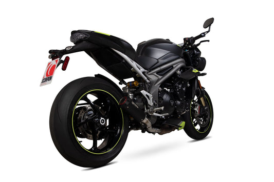 Triumph Speed Triple R / Speed Triple S / Speed Triple RS Red Power Slip-on - Black Ceramic Coated Sleeve - Scorpion Exhaust