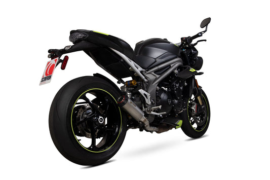 Triumph Speed Triple R / Speed Triple S / Speed Triple RS Red Power Slip-on - Titanium Sleeve - Scorpion Exhaust
