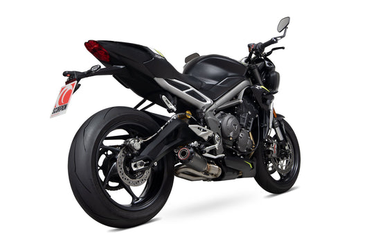 Triumph Street Triple 765 R / RS Red Power Slip-on - Black Ceramic Coated Sleeve - Scorpion Exhaust