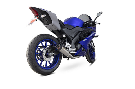 Yamaha YZF-R125 Red Power Full System - Brushed Stainless Steel Sleeve - Scorpion Exhaust