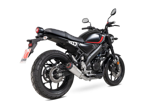 Yamaha XSR-125 Red Power Full System - Brushed Stainless Steel Sleeve - Scorpion Exhaust