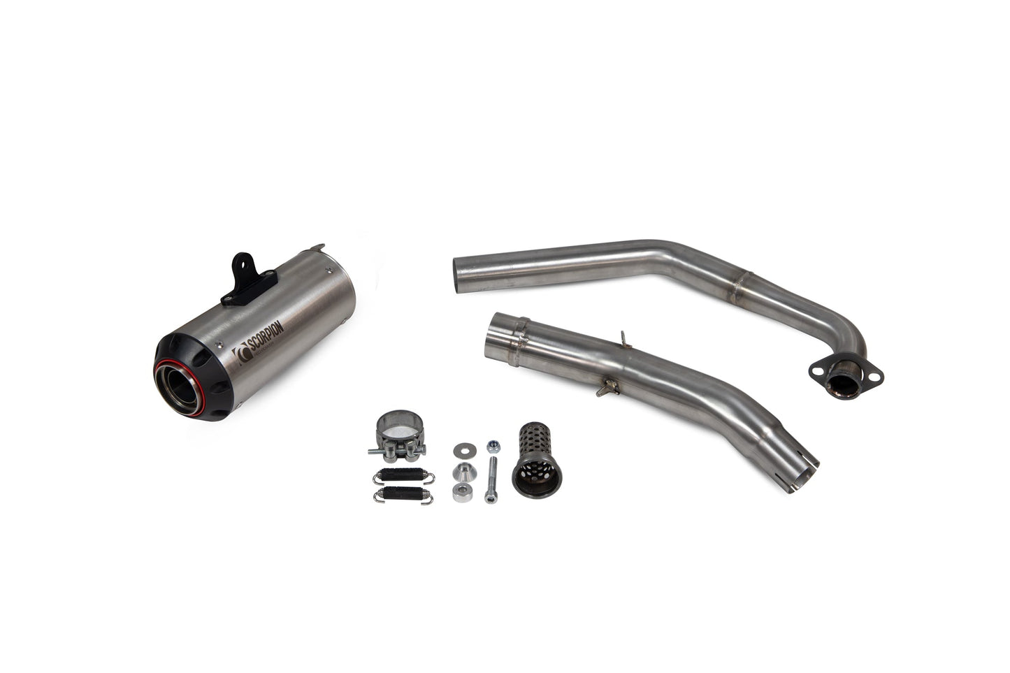 Yamaha MT-125 Euro 4 Red Power Full System - Brushed Stainless Steel Sleeve - Scorpion Exhaust