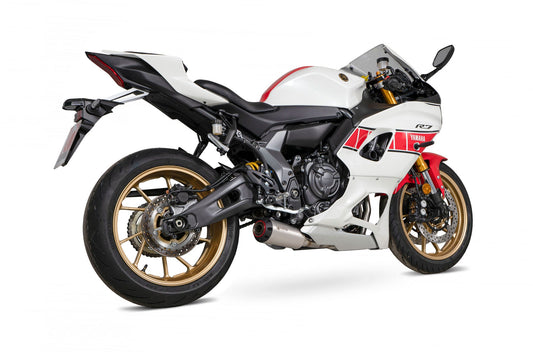 Yamaha YZF R7 Red Power Full System - Brushed Stainless Steel Sleeve - Scorpion Exhaust