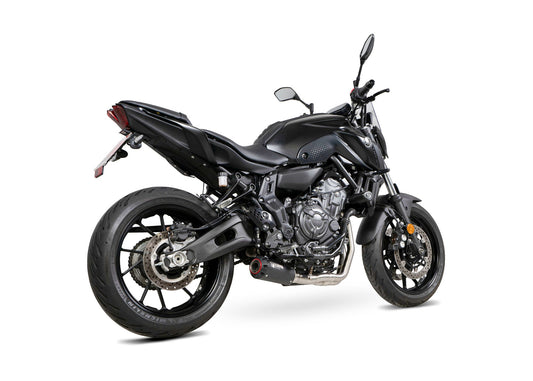 Yamaha MT-07 Red Power Full System - Black Ceramic Coated Sleeve - Scorpion Exhaust