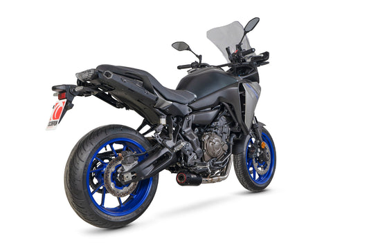 Yamaha Tracer 7 Red Power Full System - Black Ceramic Coated Sleeve - Scorpion Exhaust