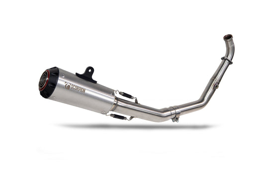 Yamaha YZF-R125 Euro 5+ / R15 V4 M Red Power Full System - Brushed Stainless Steel Sleeve - Scorpion Exhaust