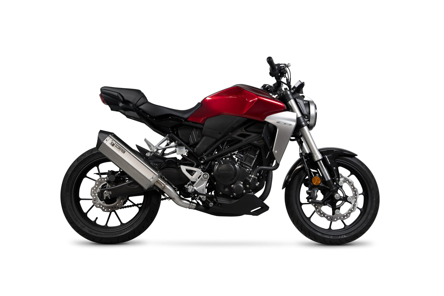 Honda CB300 R Serket Parallel Slip-on - Brushed Stainless Steel Sleeve - Scorpion Exhaust