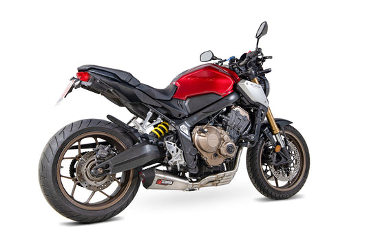 Honda CB650 R Neo Sports Cafe Serket Taper Full System - Brushed Stainless Steel Sleeve - Scorpion Exhaust