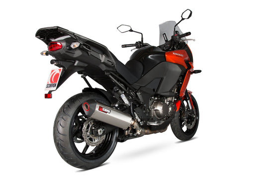 Kawasaki Versys 1000 Tourer / Versys 1000 Grand Tourer Serket Parallel Slip-on - Brushed Stainless Steel Sleeve - Scorpion Exhaust