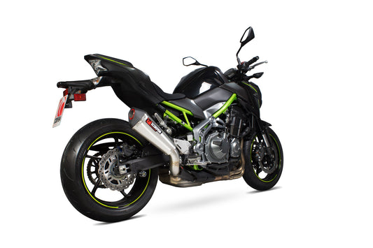 Kawasaki Z900 Serket Taper Slip-on - Brushed Stainless Steel Sleeve - Scorpion Exhaust
