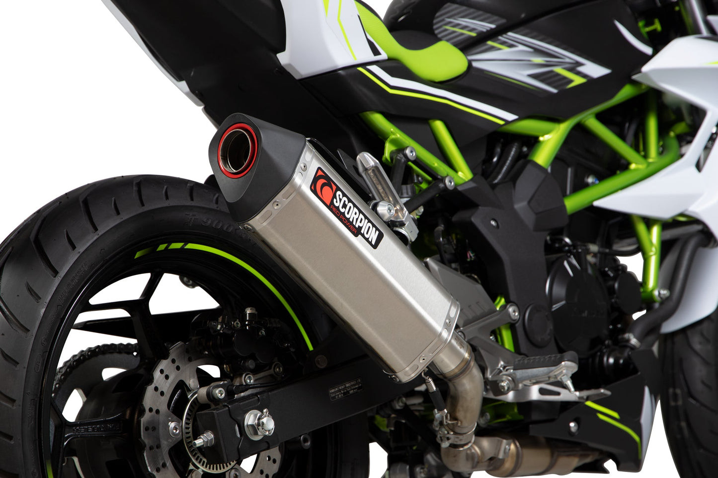 Kawasaki Z125 Serket Parallel Slip-on - Brushed Stainless Steel Sleeve - Scorpion Exhaust
