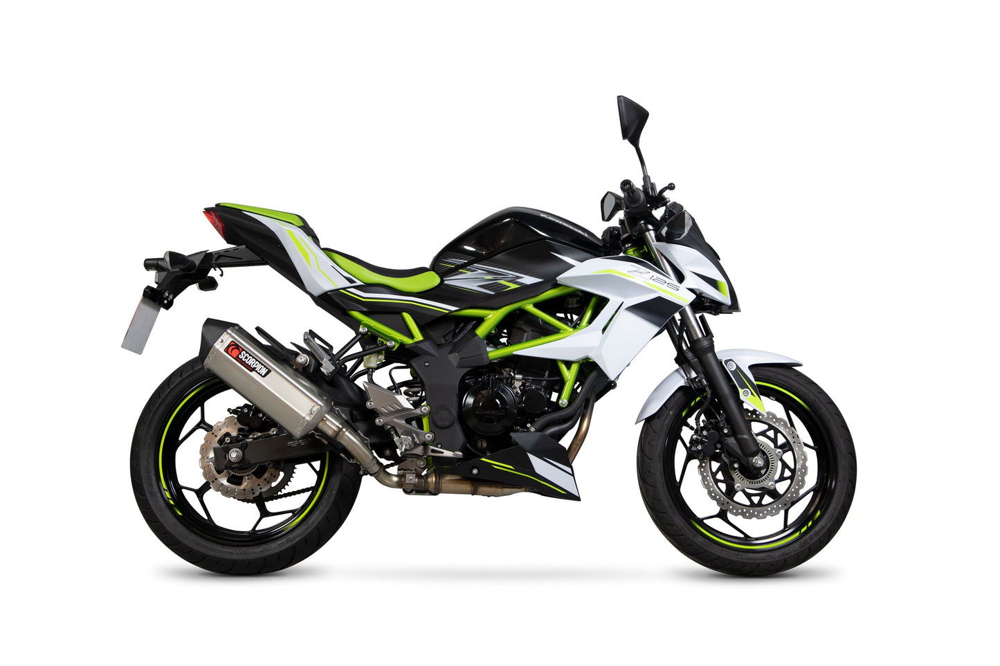 Kawasaki Z125 Serket Parallel Slip-on - Brushed Stainless Steel Sleeve - Scorpion Exhaust
