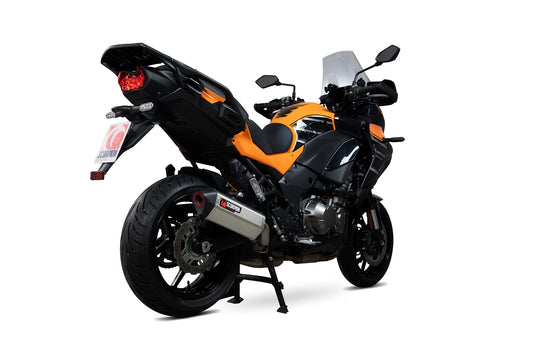 Kawasaki Versys 1000 / SE / Tourer / GT Serket Parallel Slip-on - Brushed Stainless Sleeve - Scorpion Exhaust