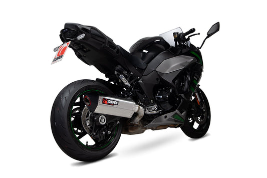 Kawasaki Ninja 1000 SX Serket Parallel Slip-on - Brushed Stainless Steel Sleeve. Fits with panniers - Scorpion Exhaust