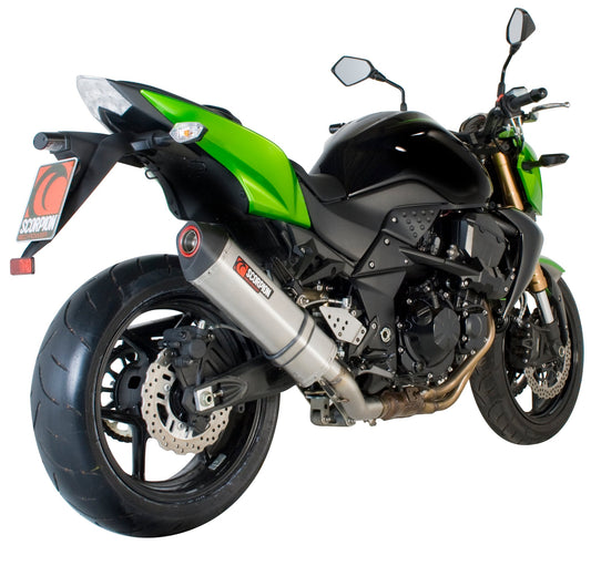 Kawasaki Z750 Serket Parallel Slip-on - Brushed Stainless Steel Sleeve - Scorpion Exhaust