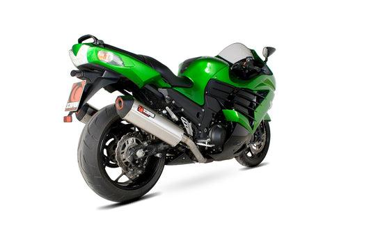 Kawasaki ZZR1400 Serket Parallel Slip-on (Pair) - Brushed Stainless Steel Sleeve - Scorpion Exhaust