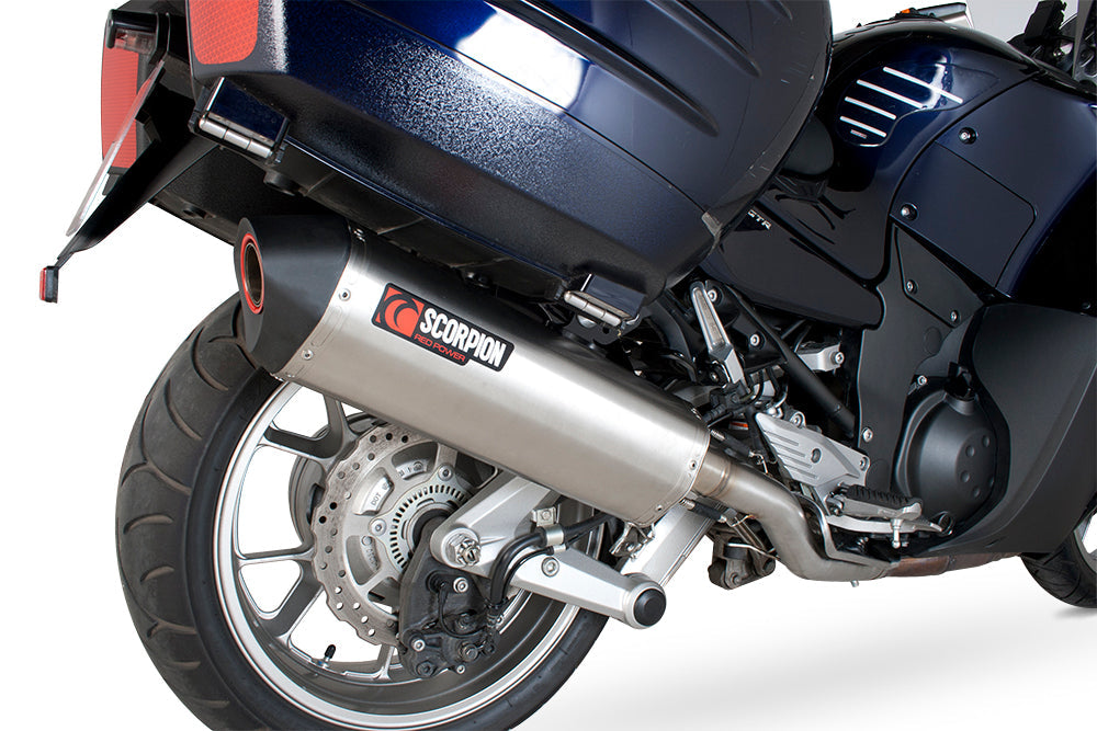 Kawasaki GTR1400 Serket Parallel Slip-on - Brushed Stainless Steel Sleeve - Scorpion Exhaust