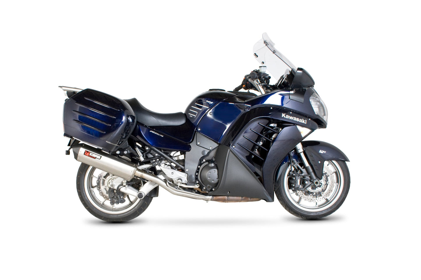 Kawasaki GTR1400 Serket Parallel Slip-on - Brushed Stainless Steel Sleeve - Scorpion Exhaust
