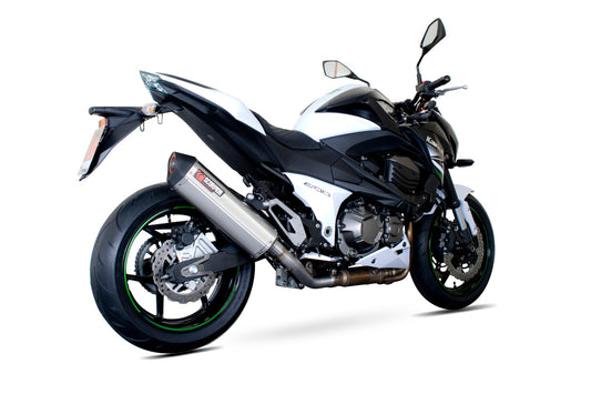 Kawasaki Z800 Serket Parallel Slip-on - Brushed Stainless Steel Sleeve - Scorpion Exhaust