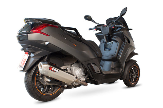 Peugeot Metropolis 400 Serket Parallel Slip-on - Brushed Stainless Steel Sleeve - Scorpion Exhaust