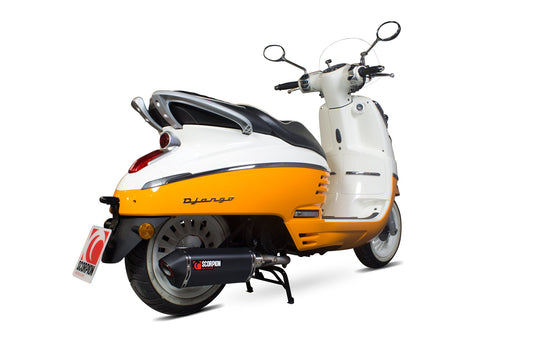 Peugeot Django 125 / Django 150 Serket Parallel Full System - Black Ceramic Coated Sleeve - Scorpion Exhaust
