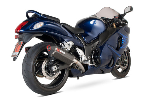 Suzuki GSX1300 R Hayabusa Serket Parallel Slip-on (Pair) - Carbon Fibre Sleeve - Scorpion Exhaust