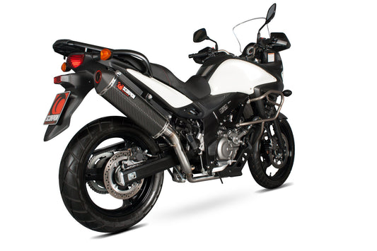 Suzuki DL650 V-Strom Serket Parallel Slip-on - Carbon Fibre Sleeve - Scorpion Exhaust