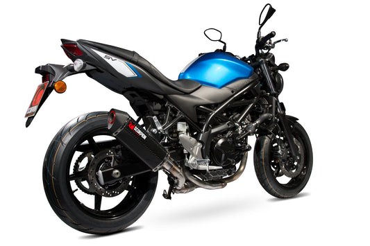Suzuki SV650 (2016-2021) / SV650 X, (2018-2021)Serket Parallel Slip-on - Carbon Fibre Sleeve - Scorpion Exhaust