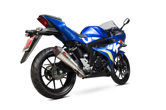 Suzuki GSX-R 125 / GSX-R 150 Serket Taper Full System - Brushed Stainless Steel Sleeve - Scorpion Exhaust
