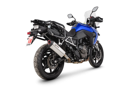 Suzuki V-Strom 800 DE / V-Strom 800 RE Serket Parallel Slip-on - Brushed Stainless Steel Sleeve - Scorpion Exhaust