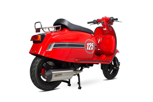 Scomadi TL125 Serket Parallel Full System - Brushed Stainless Steel Sleeve - Scorpion Exhaust