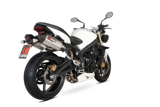 Triumph Street Triple 675 Serket Parallel Slip-on (Pair) - Brushed Stainless Steel Sleeve - Scorpion Exhaust