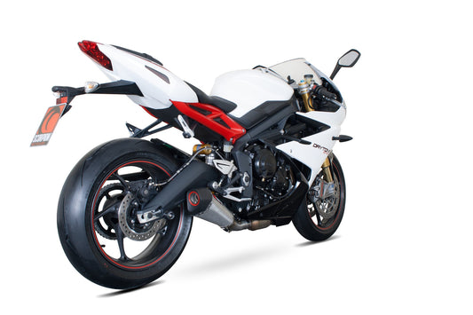 Triumph Daytona 675 / Daytona 675 R Serket Taper Slip-on - Brushed Stainless Steel Sleeve - Scorpion Exhaust