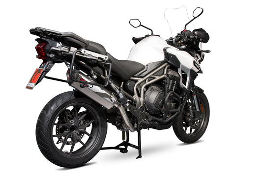 Triumph Tiger 1200 Explorer Serket Parallel Slip-on - Brushed Stainless Steel Sleeve - Scorpion Exhaust