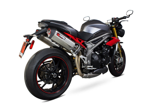 Triumph Speed Triple 1050 R Serket Parallel Slip-on (Pair) - Brushed Stainless Steel Sleeve - Scorpion Exhaust