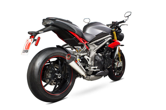 Triumph Speed Triple 1050 R Serket Taper Slip-on - Brushed Stainless Steel Sleeve - Scorpion Exhaust