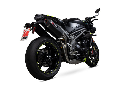 Triumph Speed Triple R / Speed Triple S / Speed Triple RS Serket Parallel Slip-on (Pair) - Black Ceramic Coated Sleeve - Scorpion Exhaust