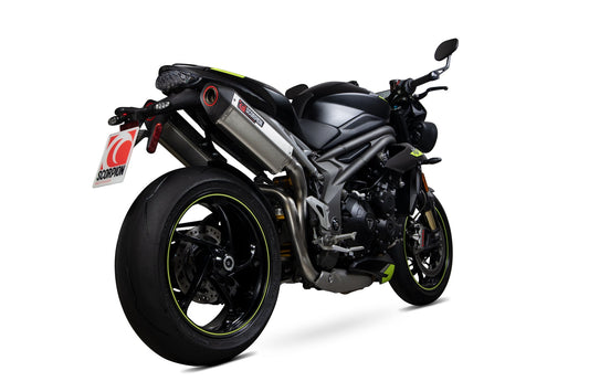 Triumph Speed Triple R / Speed Triple S / Speed Triple RS Serket Parallel Slip-on (Pair) - Brushed Stainless Steel Sleeve - Scorpion Exhaust
