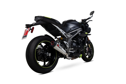 Triumph Speed Triple R / Speed Triple S / Speed Triple RS Serket Taper Slip-on - Brushed Stainless Steel Sleeve - Scorpion Exhaust