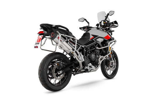 Triumph Tiger 900 Serket Parallel Slip-on - Brushed Stainless Steel Sleeve. Fits with panniers - Scorpion Exhaust